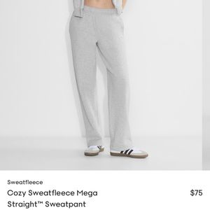 Aritzia Gray Cozy Sweatfleece Mega Straight Sweatpant